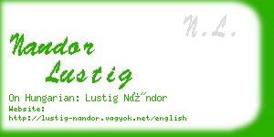 nandor lustig business card